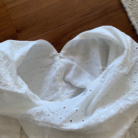Zara openwork embroidered eyelet white dress S - Picture 16 of 16